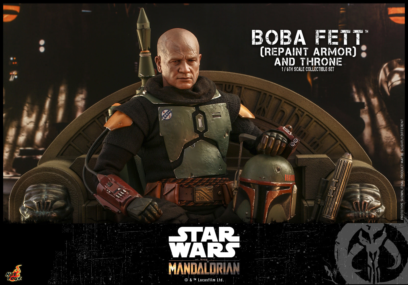 Hot Toys TMS056B 1/6 Star Wars: The Mandalorian™ - Boba Fett (Repaint Armor) and Throne (Special Edition)