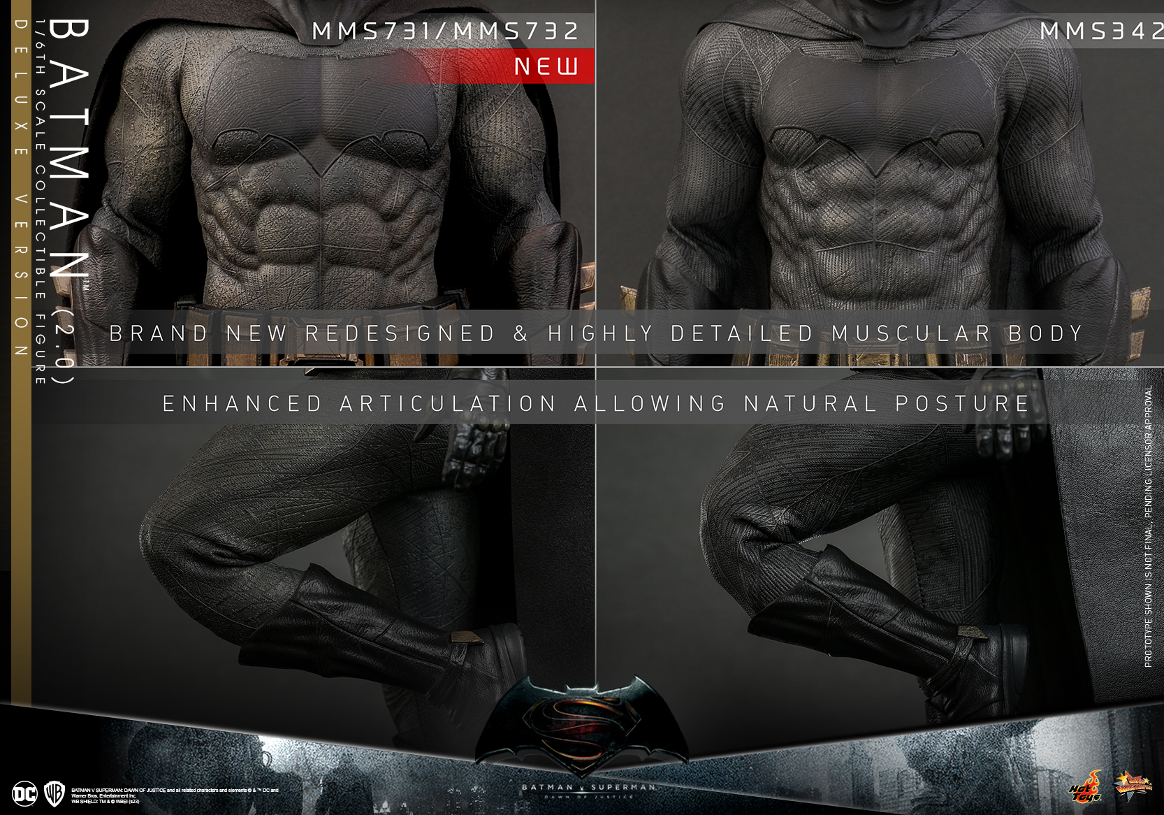 Hot Toys MMS732 1/6 Batman v Superman: Dawn of Justice - Batman (2.0) [Deluxe Version]