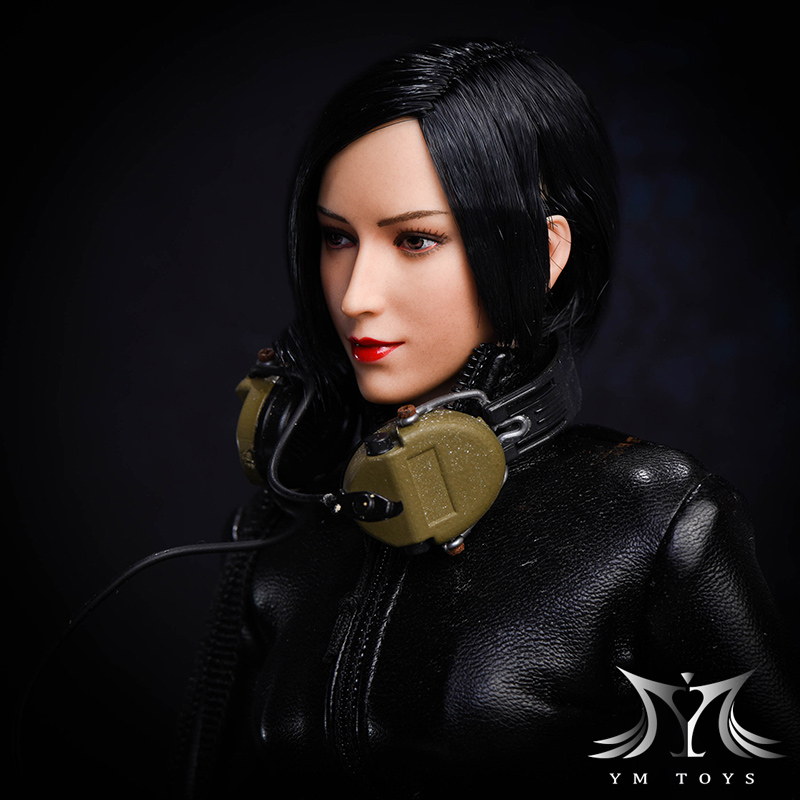 YMTOYS YM Ai Er D 1/6 Asian Beauty Headsculpt Long Black Hair