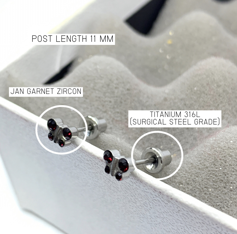 (ส่งฟรี!) ต่างหูสำหรับผิวแพ้ง่ายแป้นตัน สแตนเลสเกรดการแพทย์ ปลอดภัย 100% Butterfly