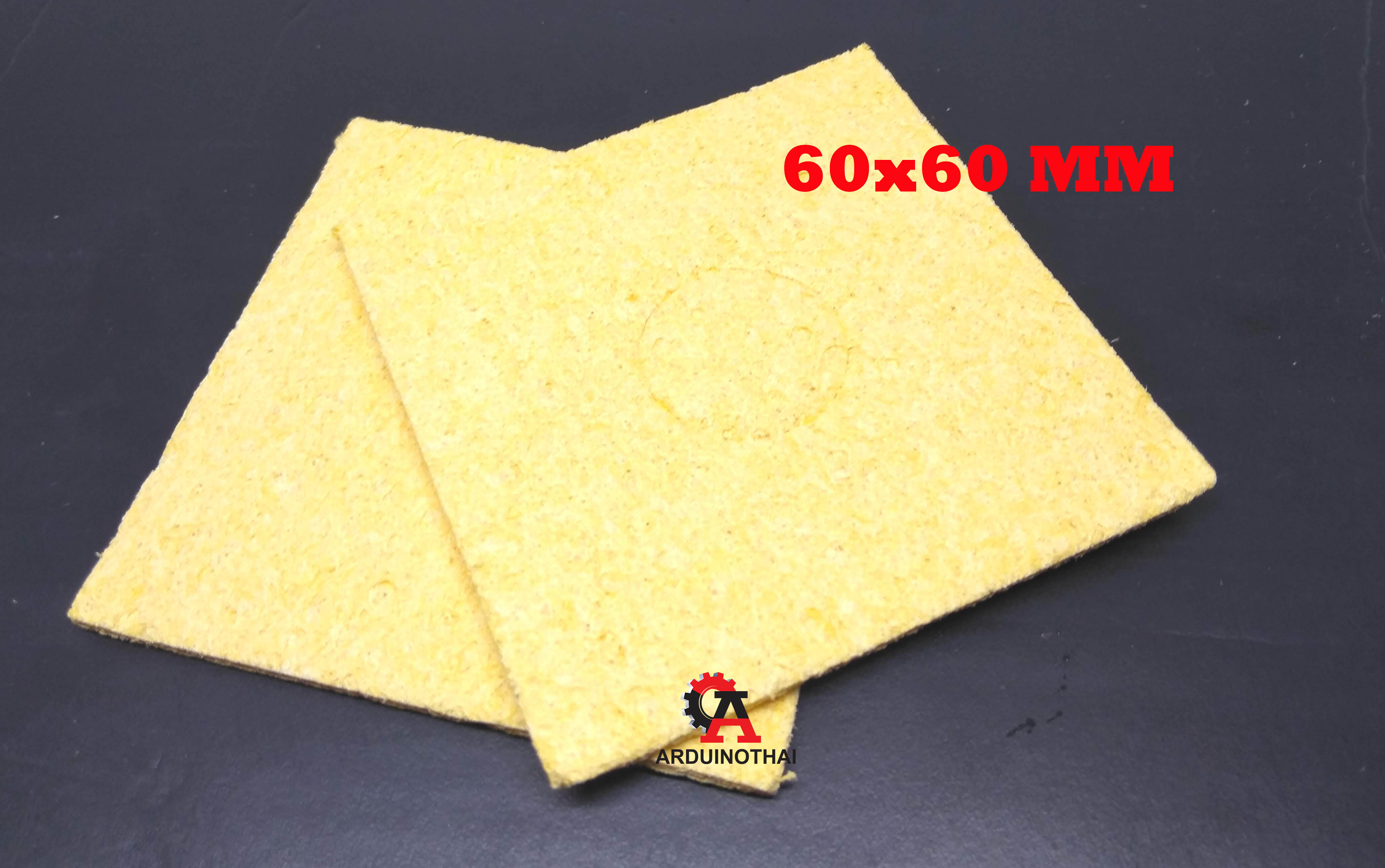 ฟองน้ำเช็ดปลายหัวแร้ง ขนาด60x60mm สีเหลือง