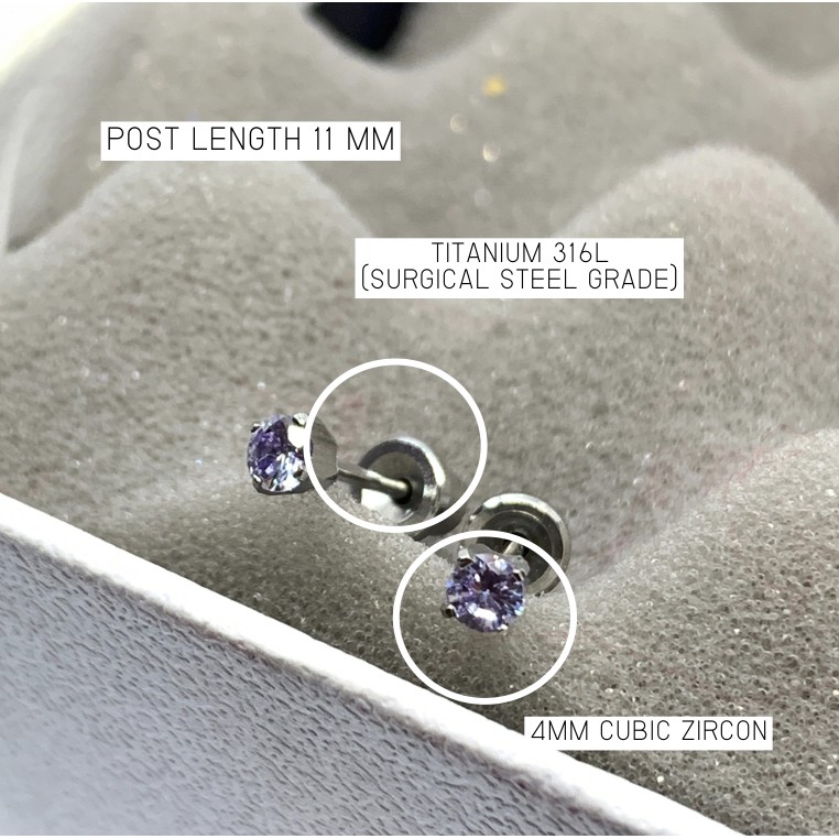 (สำหรับเจาะ)แป้นหมวก สีม่วงอ่อนๆ Lavender แพคเกจปลอดเชื้อ ปลอดภัย100%