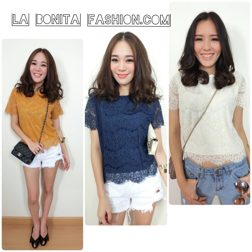 Lace Garden Top (ONLY @Naked Studio) เสื้อตัวสั้นลูกไม้อย่างดี มีซับในในตัว งานดีเย็บเก็บริมขอบเรียบร้อยค่ะ ใส่ได้กับทั้งยีนต์ขาสั้นและยาวนะค่ะ