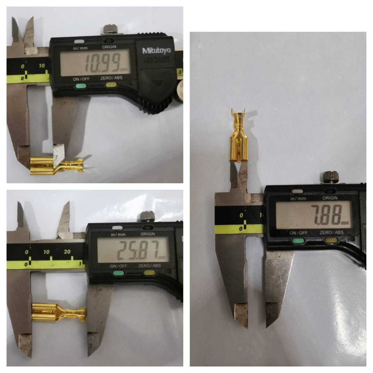 CARE17S7.8 หัวเสียบทองเหลืองแท้ ตัวเมียแบนรูใน 7.8 ชุด 100 ตัว