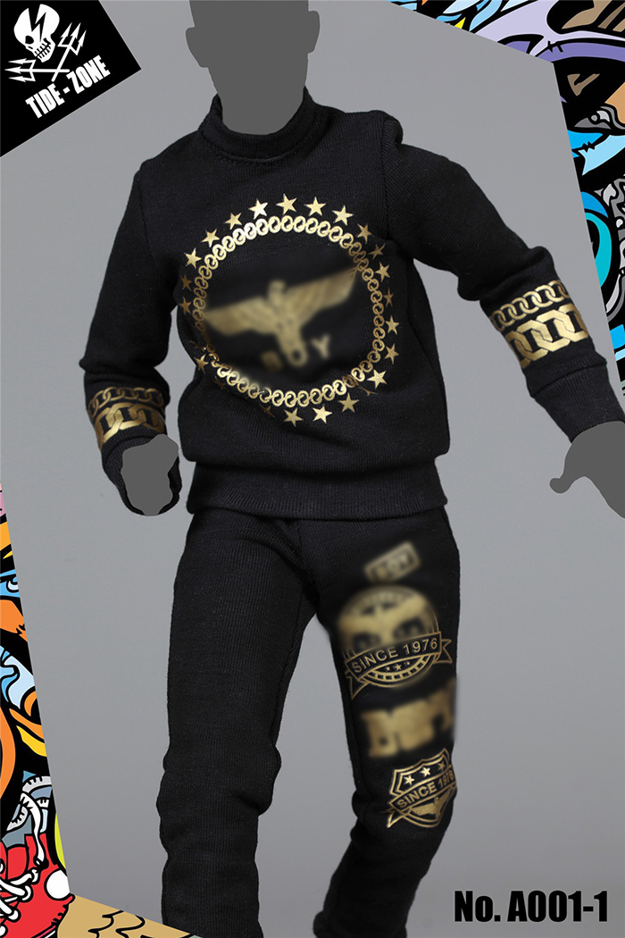 TIDE-ZONE A001-3,4 Street Fashion Black Outfits