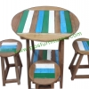 ชุดโต๊ะกลม ไม้เก่า