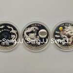 เหรียญเงินขัดเงา 50 บาท ปี 2000 (มังกร) ชุด 3 เหรียญ