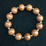 Sand Stone แซนสโตน 12 มม เรียกโชคลาภ เงินทอง ประดับเงินแท้