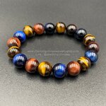 Tiger Eye 3 Colors หินสามทหารเสือ 10 มม แก้ปีชง พลิกฟื้นดวงชะตา แคล้วคลาดปลอดภัย หินแก้ปีชง