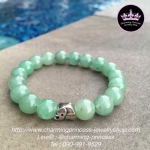 Green Aventurine กรีนอะเวนเจอรีน อเวนเจอรีน 10 มม หินที่นำโอกาส โชค และความรุ่งเรืองมาสู่คุณ ประดับก้อนเงินนำพาเงินก้อนใหญ่มาสู่คุณ ประดับช้างโชคดี เงินแท้