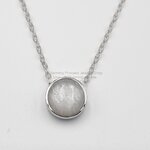 สร้อยคอ จี้เงินแท้ มูนสโตน หินเสริมพลัง ความสุข และความโชคดี รูปทรงกลม ขนาด 10 มม หรือ 1 ซม Moonstone Round Sterling Silver Pendant/ Necklace
