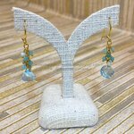 ต่างหูหินสีฟ้า ต่างหู บลูโทพาส และ อมาโซไนต์ Topaz and Amazonite Dangling Earrings