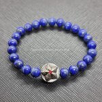 ลูกอมดาวเศรษฐี อมตะวาจา เนื้อทองขาวขัดเงา หลวงปู่สอ ขันติโก ร้อยพร้อม ลาปิส 8 มม *โปรดใช้วิจารณญาณ*