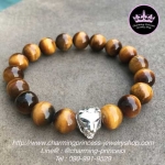 Tiger Eye ไทเกอร์อาย 10 มม ปกป้องคุ้มครอง มักจะเป็นผู้ชนะในการแข่งขัน และผู้ที่ดวงตกอยากหนุนดวงให้ดีขึ้น ประดับสิงโตเงินแท้