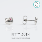 (ส่งฟรี แถมฟรีแป้นหมุดตัน)ต่างหูสำหรับผิวแพ้ง่าย Hello Kitty 40th limited edition สแตนเลสเกรดการแพทย์ ปลอดภัย 100%_STD048B