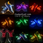 เชือกรองเท้าเรืองแสง มีไฟ Led กระพริบ แบบสีเดียว