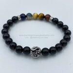 5 พยัคฆราช Tiger Eye Multi Colors & Black Onyx หินตาเสือครบทุกสี และ โอนิกซ์ 8 มม แก้ปีชง พลิกฟื้นดวงชะตา แคล้วคลาดปลอดภัย หินแก้ปีชง ประดับตัวคั่นมังกรเงินแท้ เป็นสัญลักษณ์แห่ง พลัง อำนาจ ความยิ่งใหญ่ และ เสริมดวงด้านการงานการเงิน การงาน