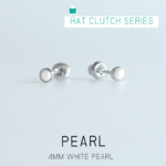 (สำหรับเจาะที่ร้านเท่านั้น)แป้นหมวก สแตนเลสเกรดการแพทย์ 4MM PEARL ก้านสีเงิน แพคเกจปลอดเชื้อ ปลอดภัย100%