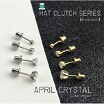 (สำหรับเจาะ)แป้นหมวก คริสตัลสีขาว April Crystal แพคเกจปลอดเชื้อ ปลอดภัย100%