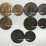 ชุดเหรียญ ร.4 ทองเหลือง-หนา+บาง ทองแดง หนา+บาง ดีบุก สิ้ก เสี้ยว อัฐ โสฬส