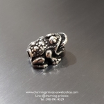 ตัวคั่นคางคกคาบเหรียญ สัญลักษณ์แห่งความมั่งคั่งยอดนิยม Toad with Coin 925 Sterling Silver Size S