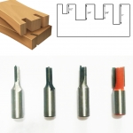 DR15 ชุดดอกเราเตอร์แกนใหญ่ 1/2 เซาะร่องตรง 1/4-1/2 ชุด 4 ดอก