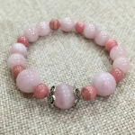 Rose Quartz Madagascar โรสควอตซ์ มาดากัสการ์ โรโดโครไซต์ Rhodocrosite เปิดใจ ดึงดูดรัก ประดับเงินแท้กลีบดอกไม้