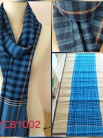 ผ้าคลุมไหล่ย้อมคราม ทอมือ พร้อมกล่องผ้าไหม Thai Indigo Hand-woven Shawls