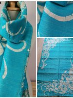 ผ้าคลุมไหล่ ไหมแท้ทอมือ ลายบาติก Handmade