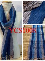 ผ้าพันคอ ผ้าฝ้าย ย้อมครามออร์แกนิค ทอมือ