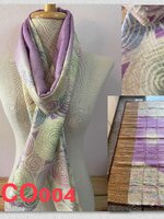 ผ้าพันคอไหมแท้ พิมพ์ลายใบไม้ ออร์แกนิก Eco Print