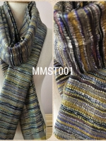 ผ้าคลุมไหล่ ไหมแท้ทอมือ ลายมัดหมี่แบบหนานุ่ม