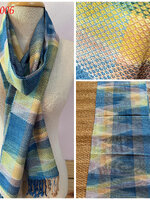 ผ้าพันคอ ผ้าฝ้าย ย้อมคราม ทอมือ ออร์แกนิก