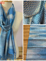 ผ้าพันคอ ผ้าฝ้าย ย้อมคราม ทอมือ ออร์แกนิก