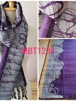 ผ้าคลุมไหล่ไหมแท้ทอมือ ลายบาติก Handmade