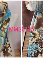 ผ้าพันคอ-ผ้าคลุมไหล่ไหมบ้านแท้ทอมือ ลายมัดหมี่-มัดย้อม