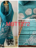 ผ้าพันคอ-คลุมไหล่ไหมแท้ทอมือ ลายบาติก Handmade