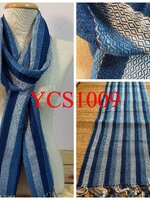 ผ้าพันคอ ผ้าฝ้าย ย้อมครามออร์แกนิค ทอมือ