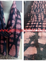 ผ้าพันคอ-ผ้าคลุมไหล่ไหมแท้ทอมือ เพ้นท์บาติก Thai Silk Hand Painting Batik