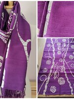 ผ้าคลุมไหล่ ไหมแท้ทอมือ ลายบาติก Handmade