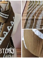 ผ้าพันคอ-คลุมไหล่ไหมแท้ทอมือ ลายบาติก Handmade