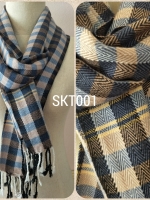 ผ้าพันคอย้อมครามฝ้ายแท้ ทอมือ ออร์แกนิค