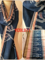 ผ้าฝ้ายคลุมไหล่ย้อมคราม ทอมือ ออร์แกนิค