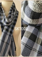 ผ้าพันคอย้อมครามฝ้ายแท้ ทอมือ ออร์แกนิค