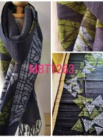 ผ้าพันคอ-คลุมไหล่ไหมแท้ทอมือ ลายบาติก Handmade
