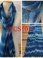 ผ้าพันคอ ผ้าฝ้าย ย้อมครามออร์แกนิค ทอมือ