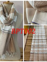 ผ้าพันคอ-ผ้าคลุมไหล่ ฝ้ายแท้ หมักโคลนออร์แกนิค ทอมือ