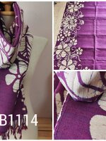 ผ้าพันคอ-คลุมไหล่ไหมแท้ทอมือ ลายบาติก Handmade