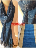 ผ้าฝ้ายคลุมไหล่ย้อมคราม ทอมือ ออร์แกนิค