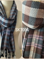 ผ้าพันคอย้อมครามฝ้ายแท้ ทอมือ ออร์แกนิค